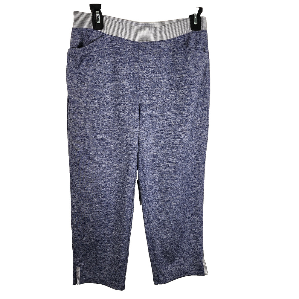 Chico's Weekends Women Crop Pants 0 Small 4 Casual Lightweight Blue Pull On Knit